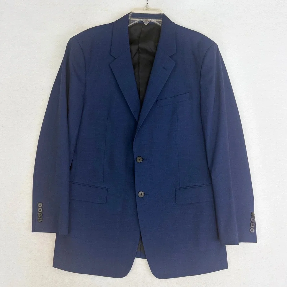 Theory Chambers New Tailor 2 Suit Mens 42R Blue Wool Stretch 2-Piece Luxury